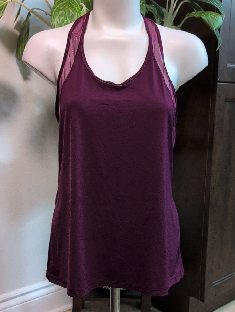 Women’s Plum Racerback Tank with Mesh Straps
